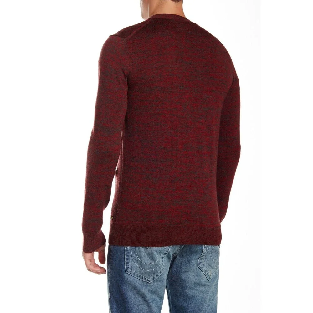 New NWT XL Mens Cardigan Sweater Button Dark Blue True Religion Space Dye Gray
